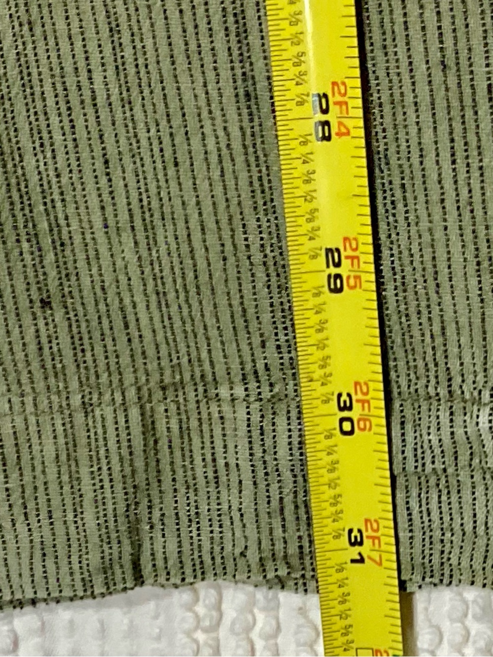 Anthropologie Capris. Olive With Black Pinstripe Wide Leg Linen Blend Size XS - Picture 10 of 15